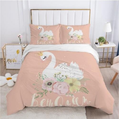 Children Bedding set for Kids Baby Child Girls boy140x200 Single Quilt/Comfortable/Duvet Cover Set Bed Linens Cute Pink
