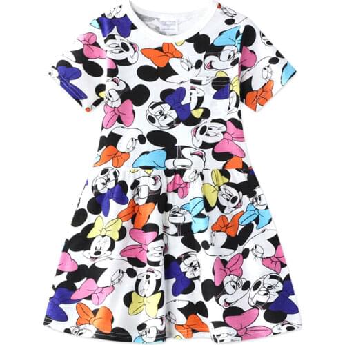 Minnie Children Dress Baby Girl Dress Girls Summer Dress 2020 Cartoon Short-sleeved Printed Dress Princess Dress 1-10 Years Old