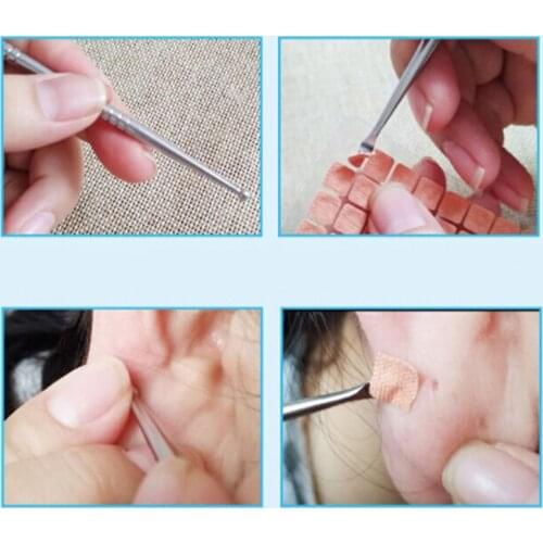 Flexible Ear Massage Acupuncture Probe Acupoint Detecting Pen probe Stick Needle Massager Reflex Ear Press Seeds Brass Copper