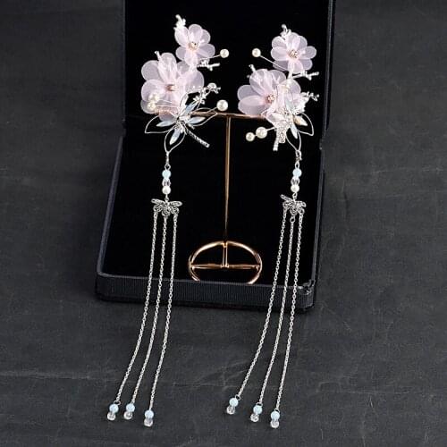 Headdress for Han Chinese Clothing Tassel Sweet Girl Costume Dragonfly Hair Clips Hair Accessories Photo Antique Accessories