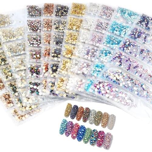 Ss4-ss16 swarovsky Multi-size Glass Nail Rhinestones Nails Art Decorations Flatback Strass Nail Art Cristal Crystal for Nail