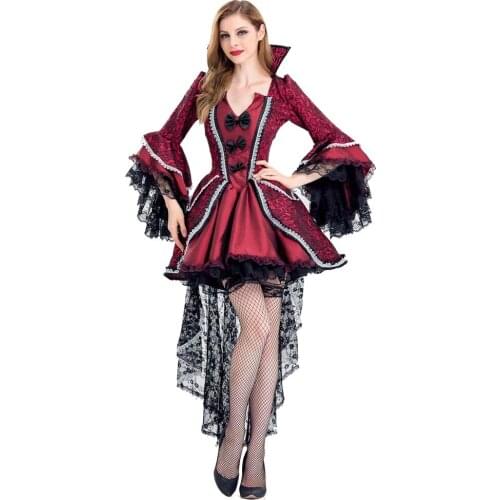 Bloody Beautiful Vampire Queen Costume Plus Size XL XXL Halloween Womens Classic Vampire Costume Deluxe Victorian Uniforms