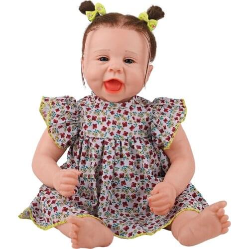 Baby Doll 55 CM Soft Vinyl Cloth Body Lovely Realistic Boneca Bebe Reborn Toys For Children Playmate Gift