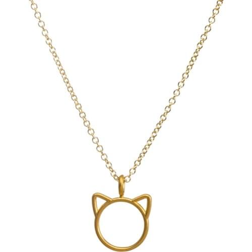 HOT Fashion Jewelry Purrfection cat ear alloy pendant short necklace Women Gift