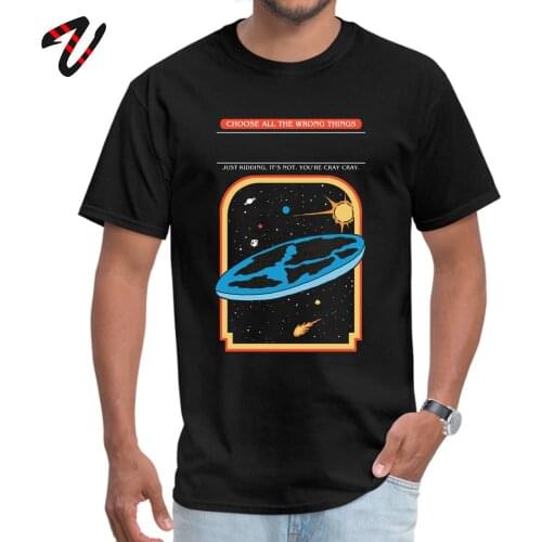Geek Men Tops T Shirt The Earth Is Flat Coupons Fashionable Tops Tees O Neck Lovers Day Punk Jazz Short Sleeve Tshirt