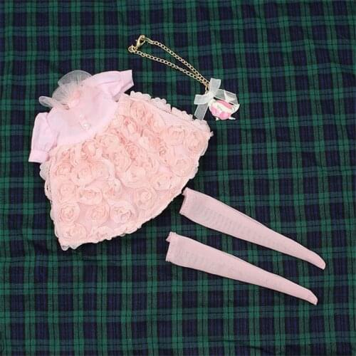 Outfits for Blyth doll princess dress with the sock and pendant suit for 1/6 BJD ob24 anime girl