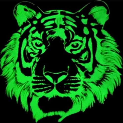 Tiger head Patch Noctilucence deal with it Clothes Stickers Iron Ons Heat Transfer Printing Patches for Clothing Animal Pattern