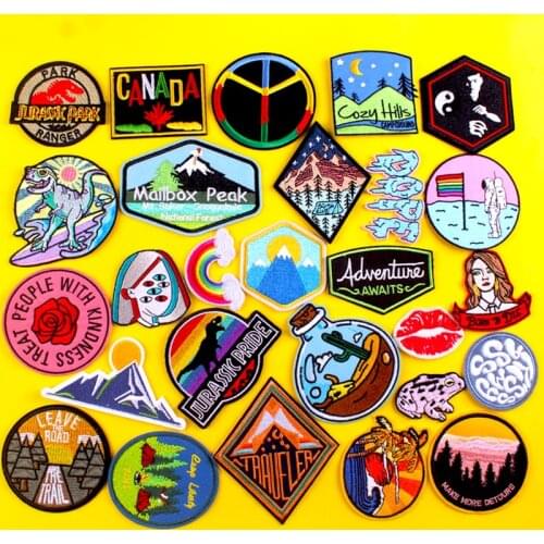 Jurassic Park Patches For Clothes Iron On Patch On Clothes Scenery Patch Applique Embroidered Patches For Clothing Accessories