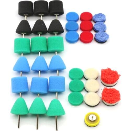 NEW-36-Piece Polishing Agent Polishing Sponge Sponge Polishing Pad Kit Conical Polishing Pad for Car Polishing Machine Hub