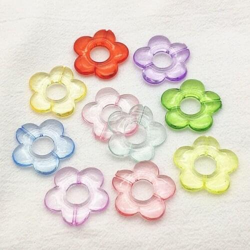 New Arrival! 32x33mm 170pcs Clear Flower Beads For Bracelet Necklace Earring Hairpin DIY Parts Jewelry Findings & Components