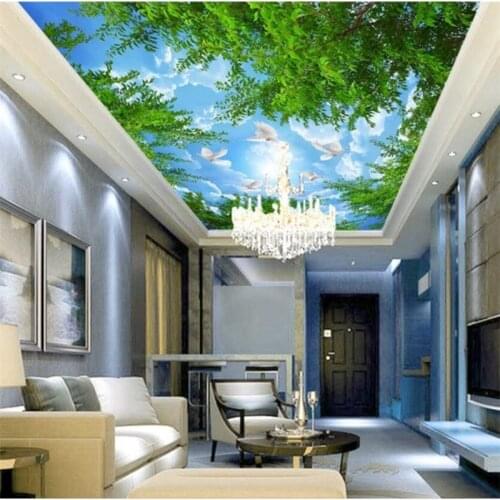 Beibehang Custom wallpaper 3d ultra-high-definition forest sky zenith 3d papel de parede fresco wall papers home decor wallpaper