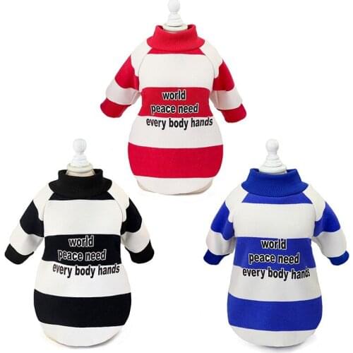 Dog Clothes Winter Striped Design Fashion Sweater Durable Comfortable Soft Warm Puppy Dog Chihuahua Clothes