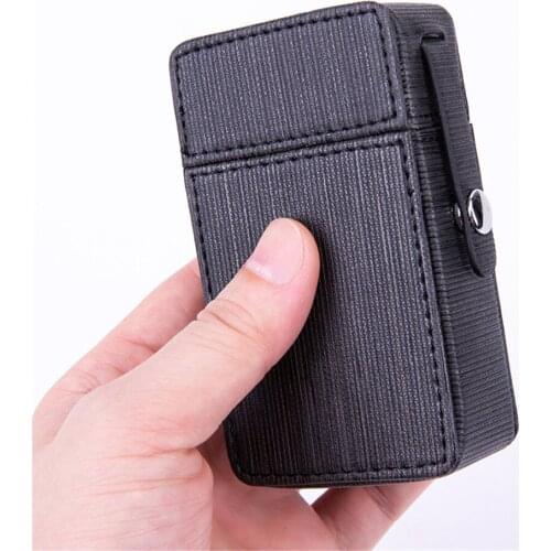 Portable Cigarette Box PU Stripe Cloth Cigarette Case 20pcs Cigarettes Capacity For 80mm Tobacco Tube Smoking Tool Nice Men Gift