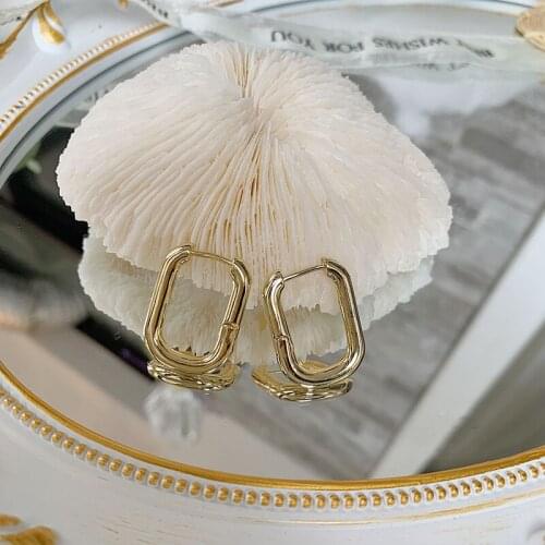 Earrings for Women Golden Geometry Simple Rectangular Luxury Earrings Jewelry Accessories Wholesale