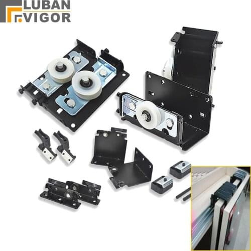 Heavy-duty wardrobe sliding door / Hanging door pulley /wheel sets,for 2 doors,High load-bearing , durable,home hardware