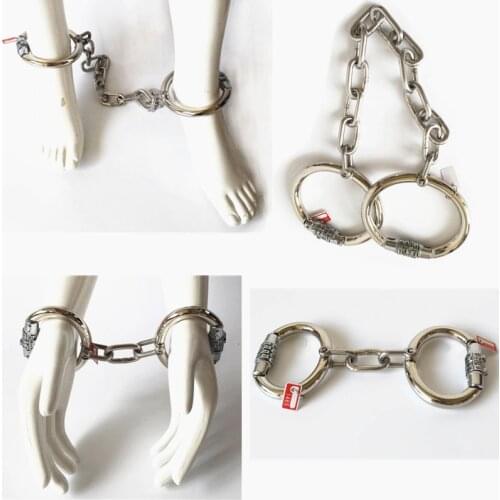 Adult Products Combination Lock Metal Handcuffs Leg Cuffs Password Lock Bondage Anklet Hand Cuffs Fetish Toys for Couples G30