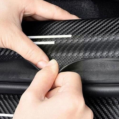 Car anti-stepping carbon fiber pattern protection sticker, trunk sticker, door car sill fiber tape, carbon anti-scratch gua V6J0