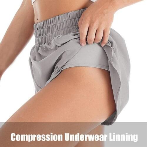 Women 2 In 1 Workout Shorts Fitness Summer Yoga Quick-dry Breathable Sport Shorts Female Running Gym Leggings With Pockets