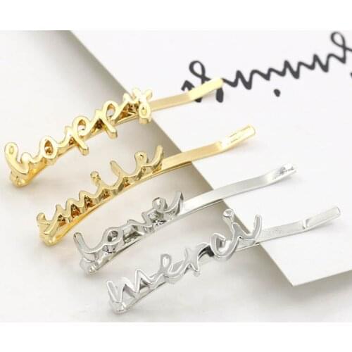 Happy Love English Alloy Letters Hair Clips & Pins Headwear Hair Accessories for Women