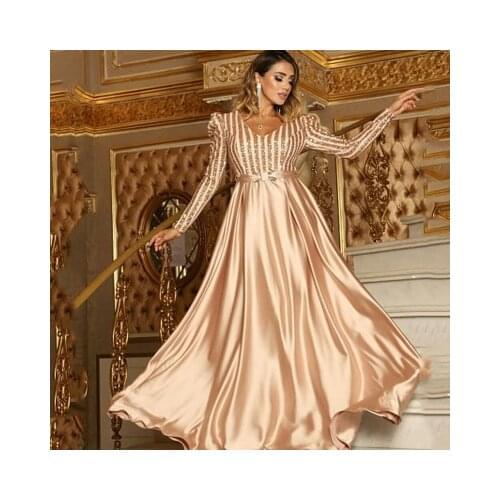 Womans Dress Deep V-neck Long Sleeve Fit And Flare Dresses Sexy Tight Club Party Lady Fashion Big Swing Women Dress