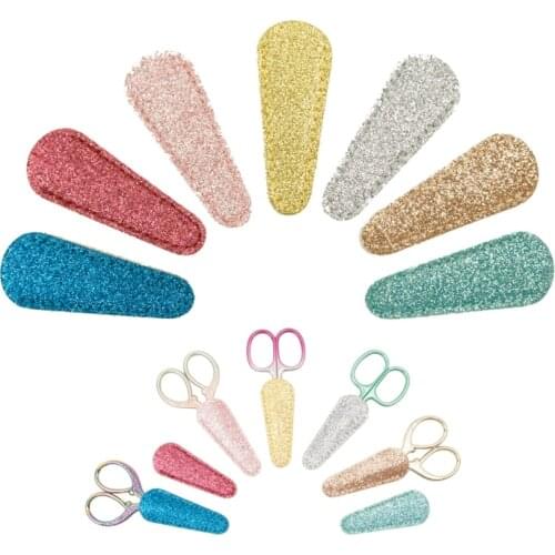 1/7pcs Embroidery Scissors Sheath Leather Glitter Protective Cover Barber Hairdressing Shears Holster M6CE