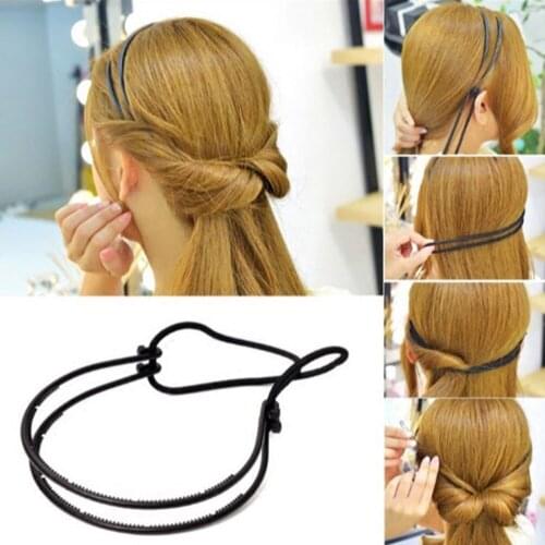 Double Layer Adjustable Head Hair Hoop for Women Girls Best Gifts Elastic Band Hair Styling Accessories 1PC