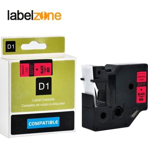 1 Pack 53717 Black on Red 24mm*7m Laminated Label Tapes Compatible Dymo D1 24mm Label Printers for Dymo 24mm Label Makers