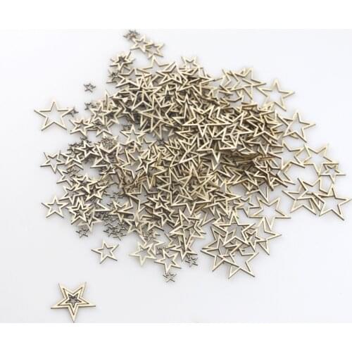 100pcs 10 30mm Unfinished Wood Cutout Star Wood Pieces Home Ornament Wedding Decoration DIY Scrapbooking Accessories