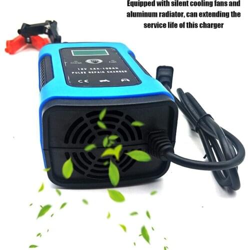12V 6A Automatic Battery Charger, Battery Maintainer, Trickle Charger, and Battery Desulfator with Timer Protection