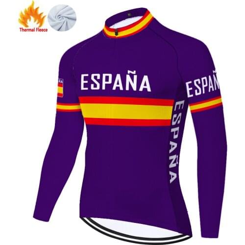 2021 Spain Winter Thermal Fleece Maillot Ciclismo Hombre Maillot Velo Homme Camisa Ciclismo Masculina 자전거의류 Cycling Jersey