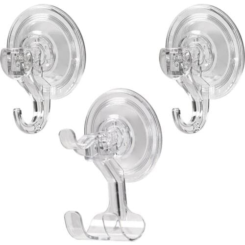 3 pcs Suction Cup Hooks - Heavy Duty Suction Shower Hooks Window HookClear Hooks Storage Hanger Kitchen Bathroom Window Hooks