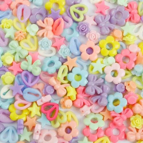 28-180Pcs Acrylic Beads Creativity Needlework Kids Crafts Childrens Bracelets Handmade Jewelry Fashion Kit Toys For Girl Gift