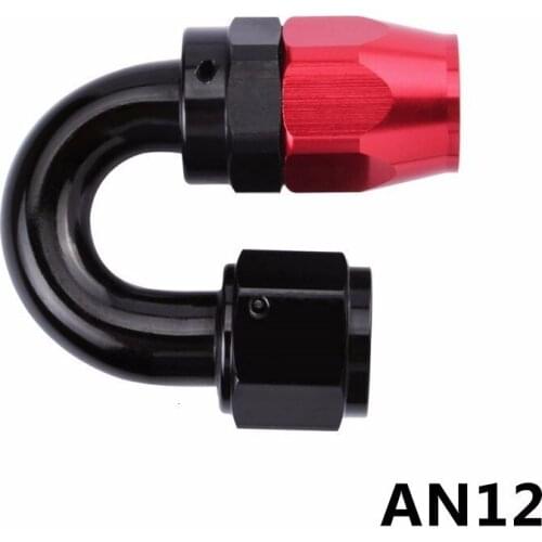 AN12 180 Degree Oil Hose Line Swivel Fitting Adapter Aluminum Reusable Oil Fuel Hose End Fittings Oil Cooler Connector