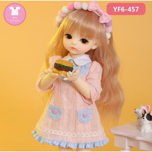 BJD Clothes 1/6 Doll Boby Chinese Style Retro Short Sleeve Organ Plait Skirt Fashion For Girl Body YF6 to 104 Doll Accessories