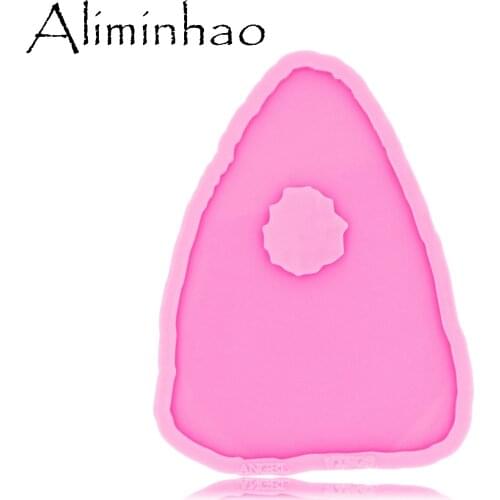 DY0483 Shiny High Quality 8*11.5cm Silicone Tray Molds Epoxy Resin DIY Geode Coaster Agate Resin Mold