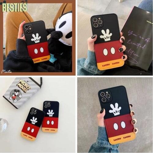Disney Mickey Mouse phone case for iPhone 11 Pro Max mini 7 8 plus XR X XS MAX SE Simple fashion shockproof shell Accessories