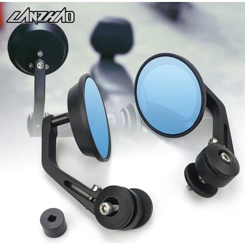 Black Motorcycle Retro Round Convex Rear View Mirrors Bar End Mirror M6 for Vespa GTS 250 300 Sprint Primavera LX 125 150 S150