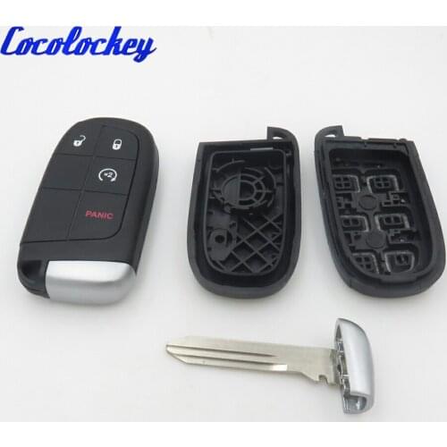Cocolockey New Keyless Smart Remote Key Case for Chrysler 300 Journey Challenger 2011-2015 4 Button for Jeep for Dodge No Logo