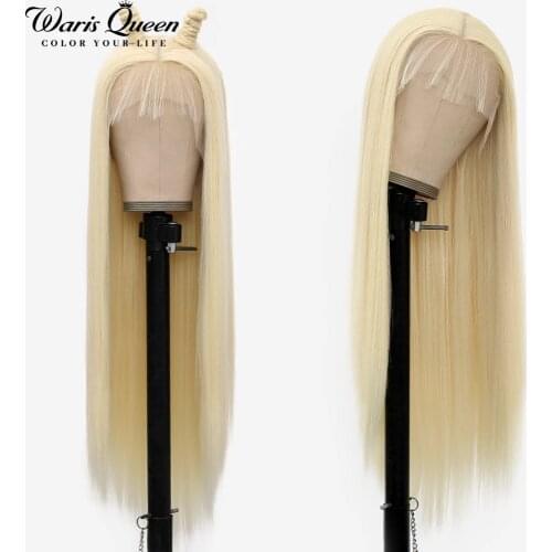 Straight Lace Front Wig Synthetic Natural Hair Blonde Cosplay 26 Inch Heat Resistant 13X4X1 T Part HD 613 Frontal Wigs For Women