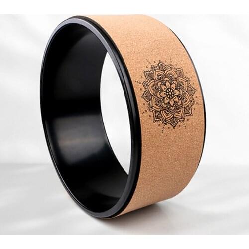 Wooden Yoga Circles with Buddha Lotus Professional Pilates Yoga Wheel Gym Workout Back Training Tool For Bodybuilding Fitness