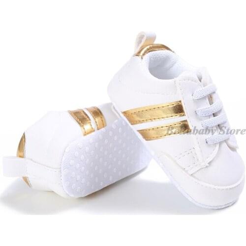 Kids Shoes For Girls Boys Sneakers Casual Shoes White Sports Fashion Striped Pu Leather Baby Toddler Walking Shoes Infant Shoes