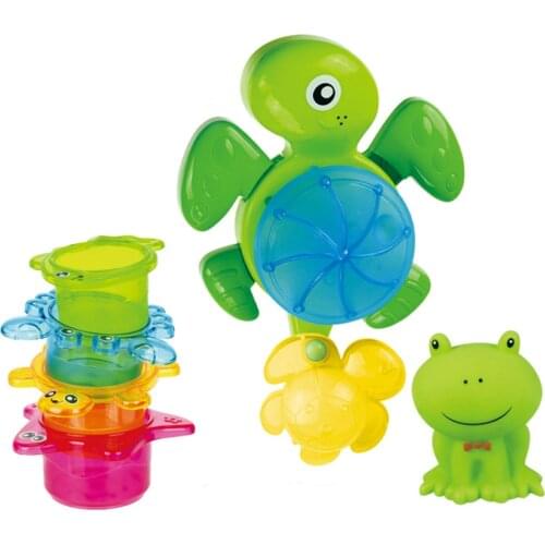 Water Play Set Girl Boy Mini Plastic Funny Shower Baby Swimming Bathing Water Set Portable Pretend Wind Up for Baby