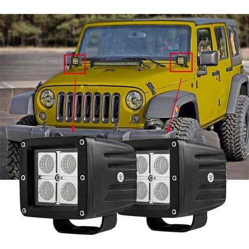 ECAHAYAKU 1PCS 12W LED Pod Lights SPOT Beam Driving square LED Work Fog Light 3 inch Cube DC 10-30V Waterproof LED light bar