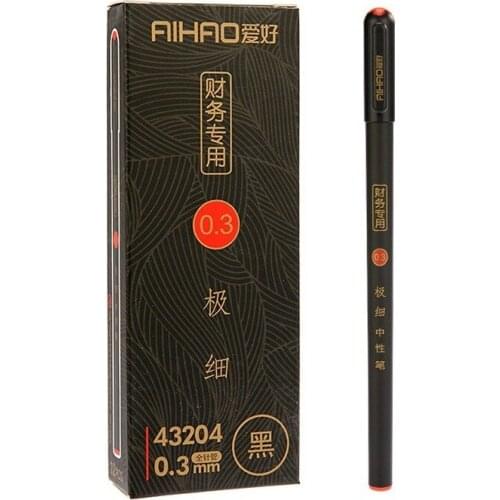0.3mm Black Finance Gel Pens Kawaii Chinese Elegant Gel Pen for Writing Office School Supplies Aihao Stationery Gel Pens