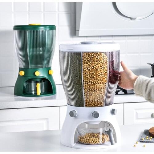 Kitcheen Storage Food Storage Box Rotatable Multi-Functional Dividing Rice Bucket Household Insect Proof Grains Organizer Box