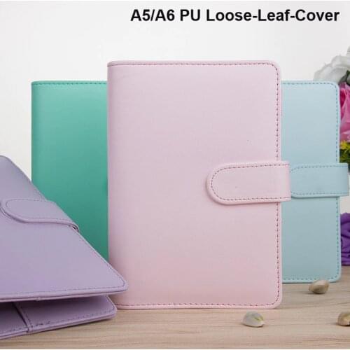 SHARKBANG A5/A6 PU Macaroon Loose-Leaf Cover Binder Dairy Notebooks Hard Cover Refill Journal Travelers Leather Notebook Parts