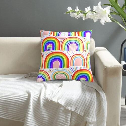 Beautiful Bright Colorful Rainbow Pattern pillowcase printed cushion cover sofa waist pillow pillow cover