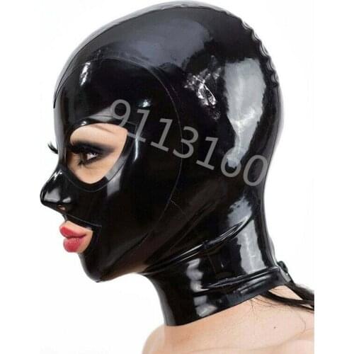 Latex Hood Open Eyes and Mouth for Beautiful Girl Rubber Mask Club Wear Costume