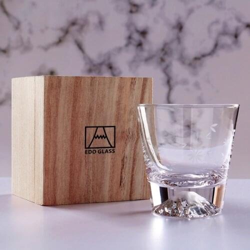 Fashion Simple Wine Glasses Coffee Tea Milk Cups Whiskey Shot Glass with Wooden Box
