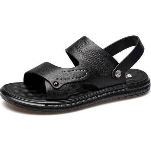 Men Sandals Summer Shoes Leather Fashion Breathble Slippers Flip Flop Beach Non-Slip Casual Outdoor Comfortable